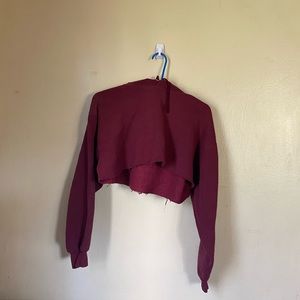 Burgundy Cropped Sweatshirt